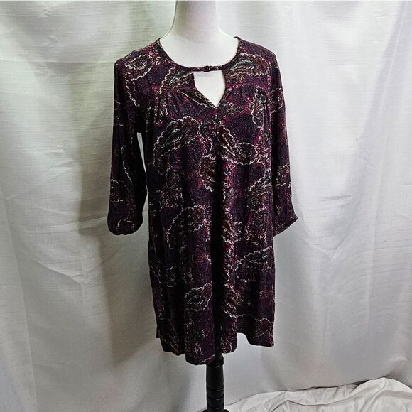 American Eagle Outfitters Purple Paisley Cut Out Mini Dress Size Medium - Picture 3 of 10